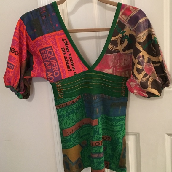 Desigual Tops - Desigual tee Colorful Bell Sleeves XS
